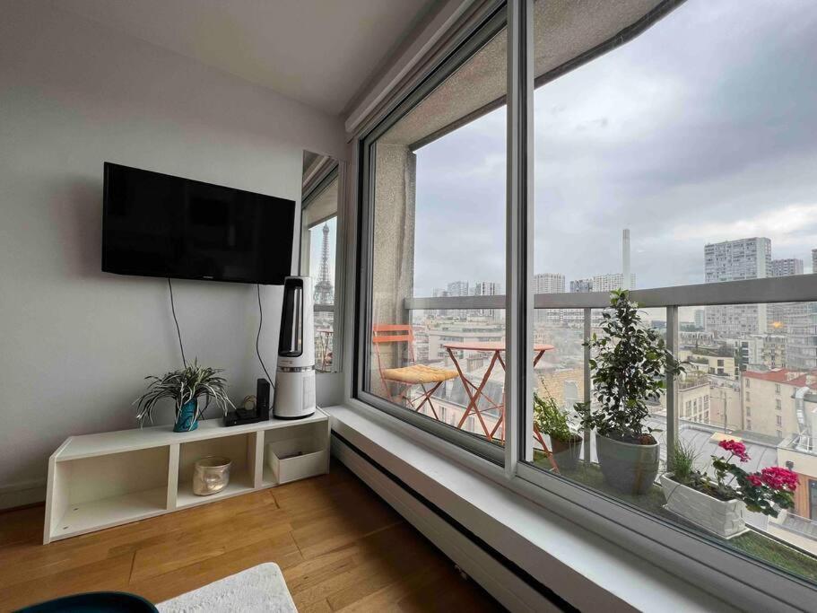 Tour Eiffel - Vue Imprenable Au-dessus Des Toits, Balcon Appartamento Parigi